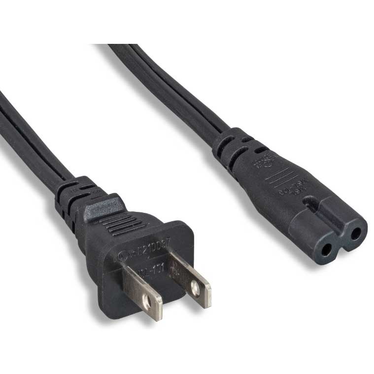 18 AWG Non-Polarized Notebook Power Cord NEMA 1-15P to C7, 10 feet - We-Supply