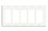5 Gang White Decora Wall Plate Cover - We-Supply