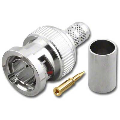 BNC Male Crimp Connector, RG-59/U, 75 Ohm - We-Supply