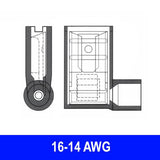 Female Flag Type Disconnect, 16-14AWG, 100 pack