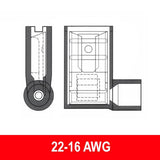 Female Flag Type Disconnect, 22-18AWG, 100 pack