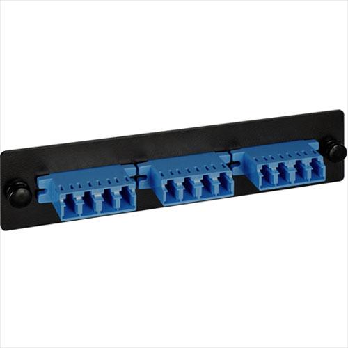LC Fiber Optic Adapter Panel, 3-Quad LC, 12-Fiber, Blue SMF/MMF - We-Supply