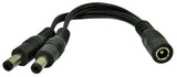 Power Y Cord: 2.1x5.5, (1) Male to (2) Female