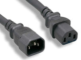 IEC C13 to C14 Power Extension Cord, 18AWG, 25 ft