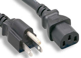 IEC C13 to NEMA 5-15P AC Power Cord, 3 ft