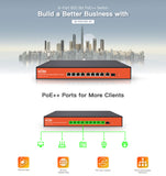 Network Switch, PoE++, 8+2 Port, 400W