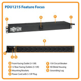 13 Outlet Strip Rack Mounted Surge Suppressor 15' Cord - We-Supply