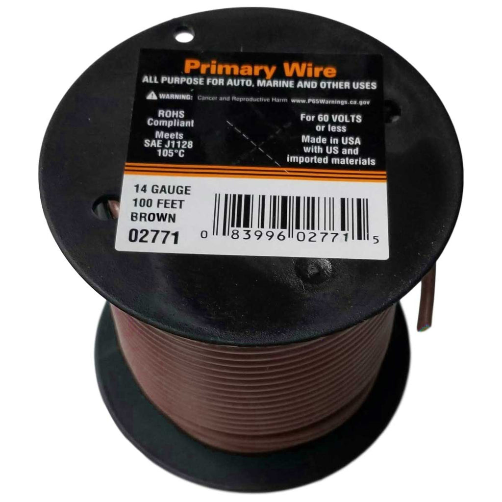 14 Gauge Stranded Brown, GPT Primary Wire, 100 foot – Willy's Electronics