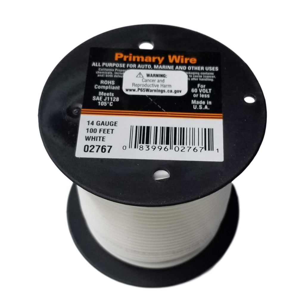 14 Gauge Stranded White, GPT Primary Wire, 100 foot – Willy's Electronics