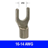 #16-14AWG Uninsulated #10 Fork Connector, 15 pack - We-Supply