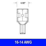 #16-14AWG Uninsulated .187" Female Quick Connect, 15 pack - We-Supply