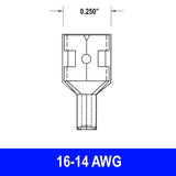 #16-14AWG Uninsulated .250" Female Quick Connect, 100 pack - We-Supply