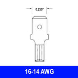 #16-14AWG Uninsulated .250