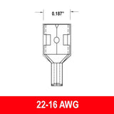 #22-16AWG Uninsulated .187" Female Quick Connect, 15 pack - We-Supply