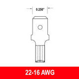 #22-16AWG Uninsulated .250