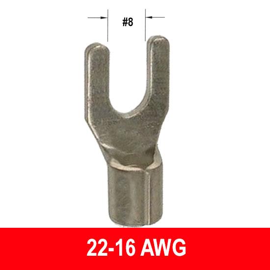 #22-16AWG Uninsulated #8 Fork Connector, 15 pack – Willy's Electronics
