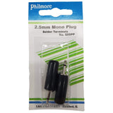 2.5mm Phone Plug, Mono, Inline, 2 Pack