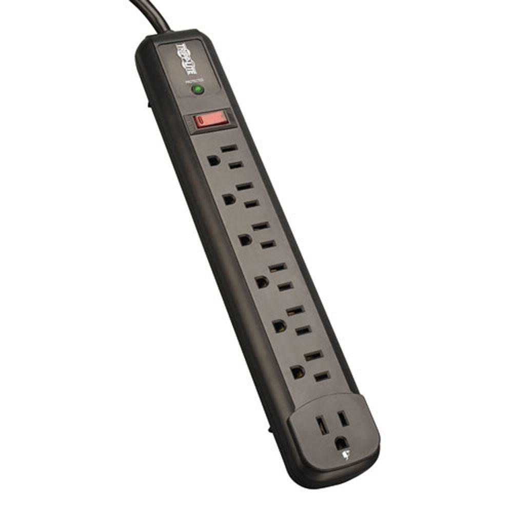 7 Right Angle Outlet Strip Surge Suppressor, 4' Cord - We-Supply