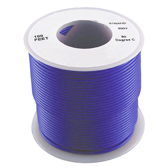 Wire Stranded Blue Blue 24 Gauge Stranded Wire, 100' Spool – Willy's Electronics