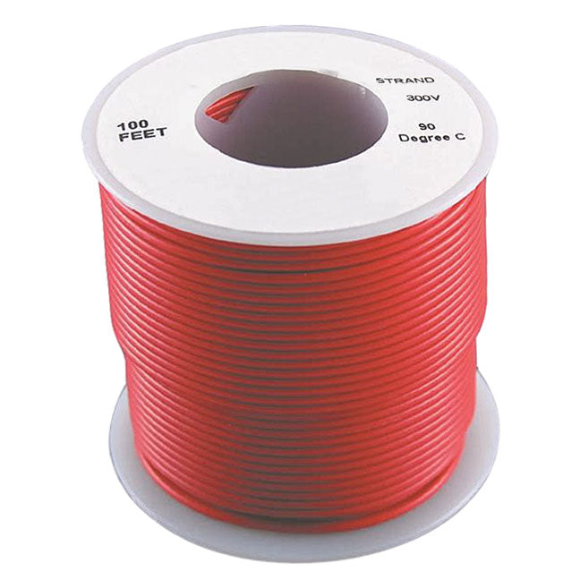 Red Wire Strand Red 26 Gauge Stranded Wire, 100' Spool – Willy's Electronics