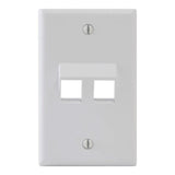 Angled Modular Keystone Faceplate, 2 Port, White