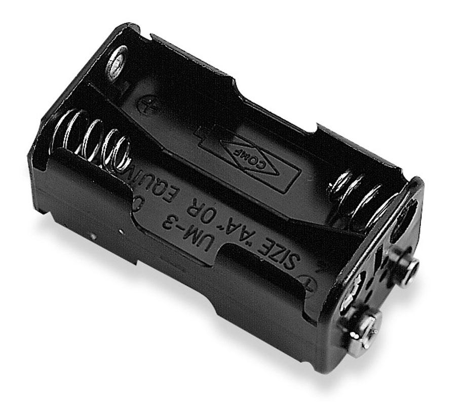 Battery Holder, (4) AA Cells with Snap Type - We-Supply