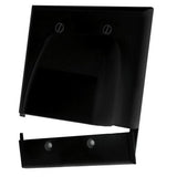 Bulk Cable Wall Plate, Hinged Dual Gang, Black - We-Supply