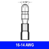 Bullet Female, 0.156" Diameter, 16-14 AWG, Vinyl, 100 pack - We-Supply