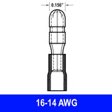 Bullet Male, .156" Diameter, 16-14 AWG, Vinyl, 100 pack - We-Supply