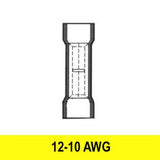 Butt Connector, Yellow, 12-10 AWG, Nylon, 100 pack