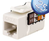 CAT6 Data Grade Keystone Jack, White, 25 pack - We-Supply