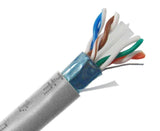 Cat6 Riser Cable, 4 pair Solid STP, Gray