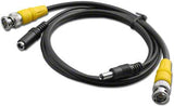 CCTV Video/Power Extension Cable: 2.1 x 5.5mm & BNC, 25 ft