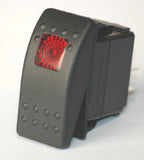 Contura II Lighted Rocker Switch SPST  On - Off  Red 12V