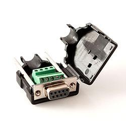 DB9 Female Connector, Terminal Block Type with Hood - We-Supply