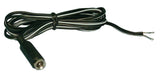 DC Power Cord, 2.1 x 5.5mm Jack to Bare Leads, 6 ft/22awg