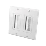 Decora Style Split Brush Bulk Cable Wall Plate, Single Gang, White