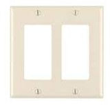 Decora Wall Plate, 2-Gang, Light Almond