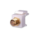 F81 (F Connector) Keystone Insert, White/Nickel Plated