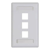 Modular Keystone Faceplate, ID Window, 3 Ports, White