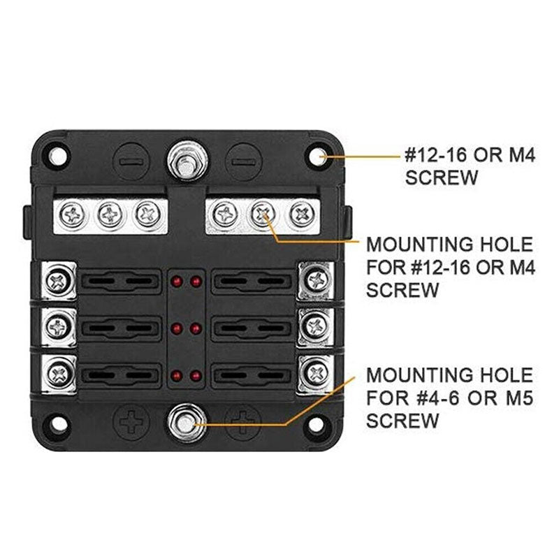 Fuse Block for ATC Type Fuses, 6 Position, Cover - We-Supply