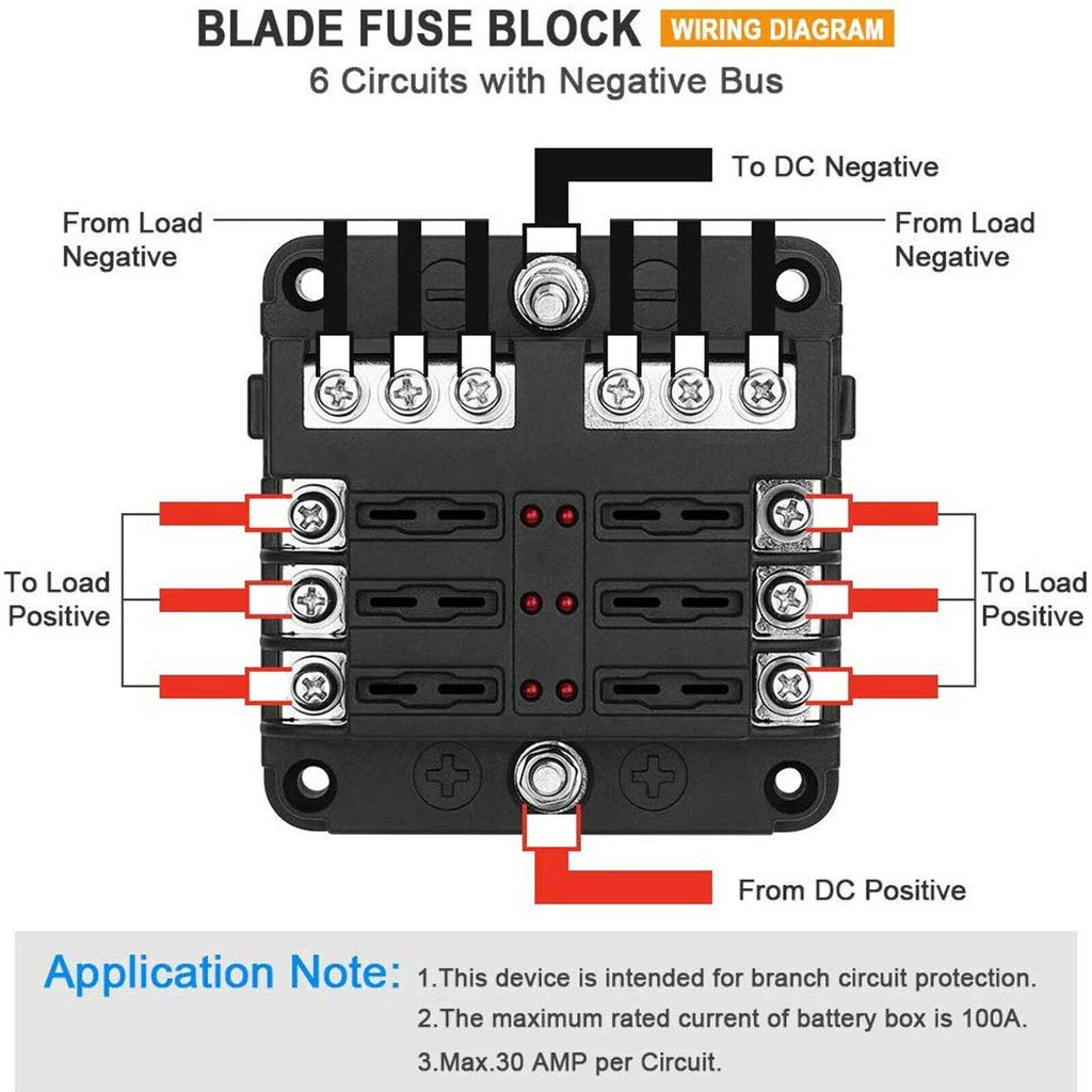 Fuse Block for ATC Type Fuses, 6 Position, Cover - We-Supply