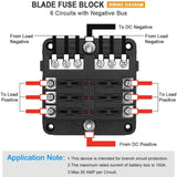 Fuse Block for ATC Type Fuses, 6 Position, Cover - We-Supply