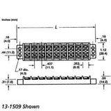 Heavy Duty Dual Row Barrier Strip, 30A Max, 12 Poles