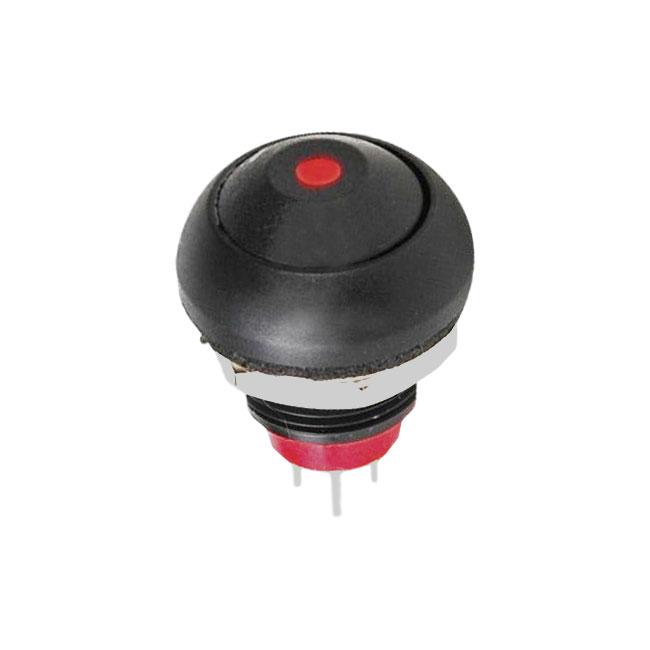 IP67 Sealed Push Button Switch, (On)/Off, Red LED – Willy's Electronics