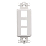 Modular Keystone Decora Faceplate, 3 Port, White