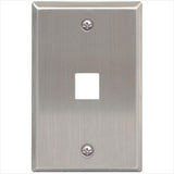 Keystone Wallplate, 1 Port, Stainless Steel - We-Supply