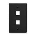 Modular Keystone Faceplate, 2 Port, Black