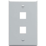 Modular Keystone Faceplate, 2 Port, Gray