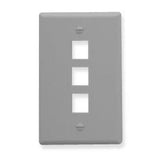 Keystone Wallplate, 3 Port, Gray - We-Supply